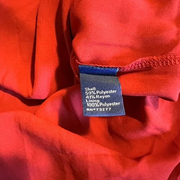 Apt 9 Red Sparkle Knit Sweater Women's Small Lined Asymmetrical Skirted Hem - Picture 4 of 6